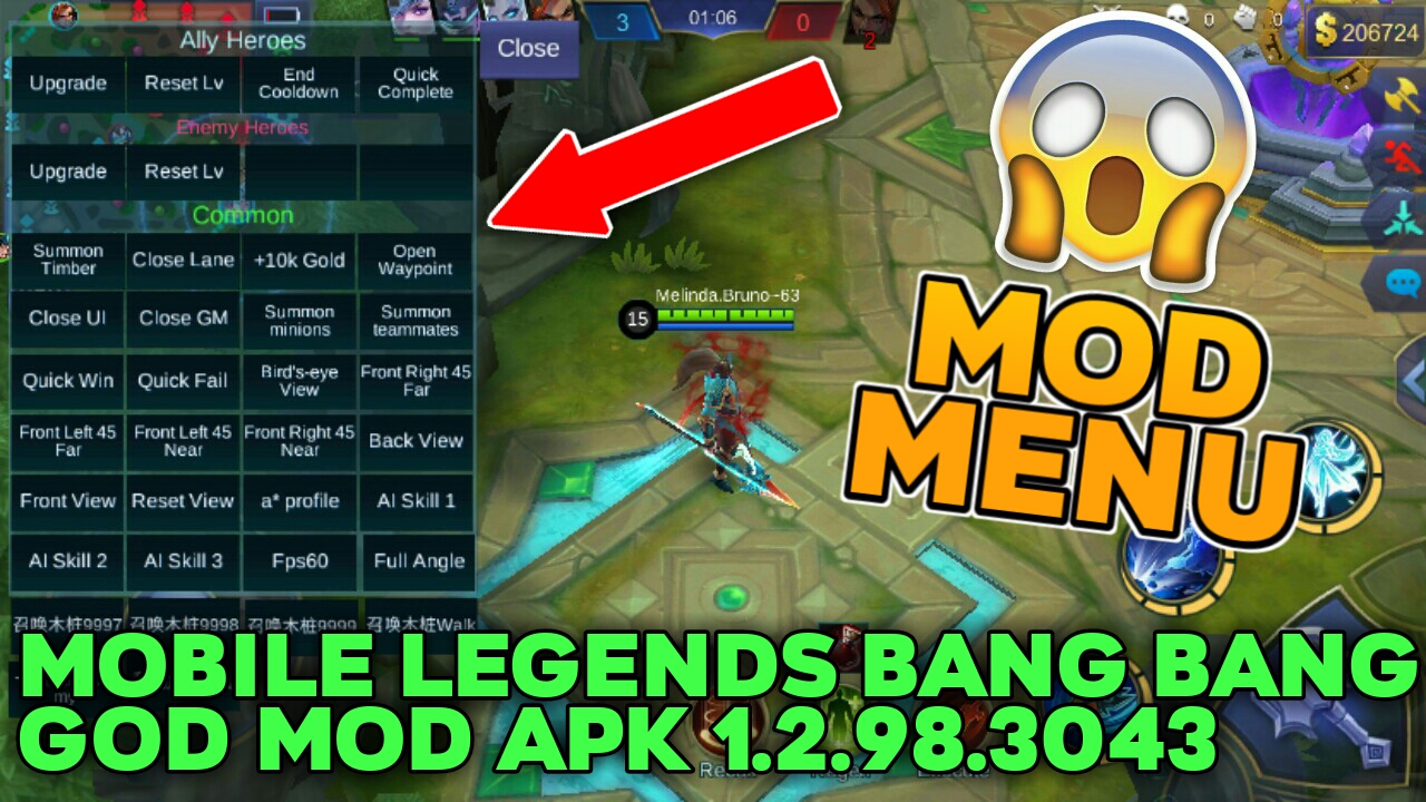 Mobile Legends Bang Bang GOD MOD APK 1.2.98.3043 (MOD MENU)